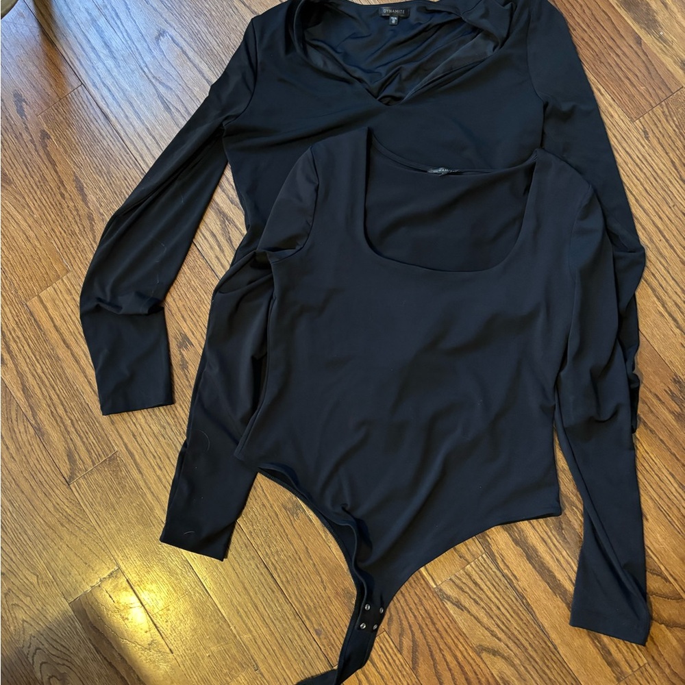 Set of Women’s Black Long Sleeve Bodysuits